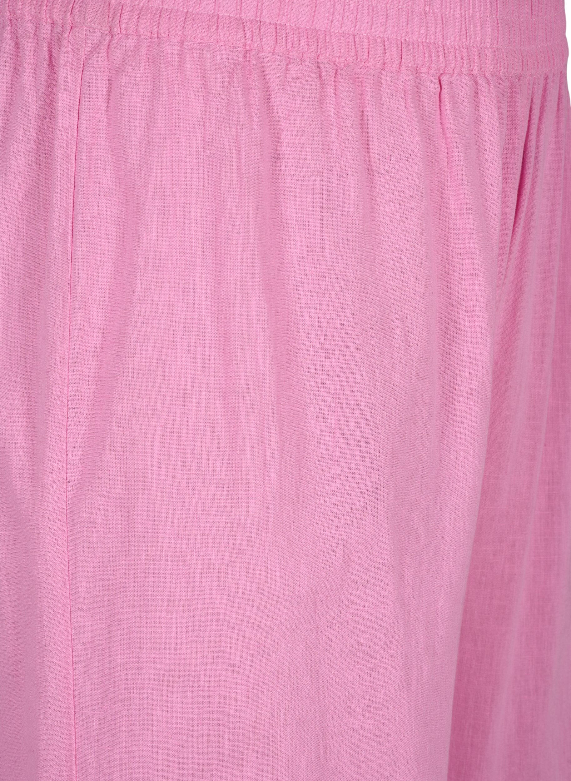 Zizzi 7/8-pituiset housut puuvillasekoitteesta pellavalla, Rosebloom, Packshot image number 2