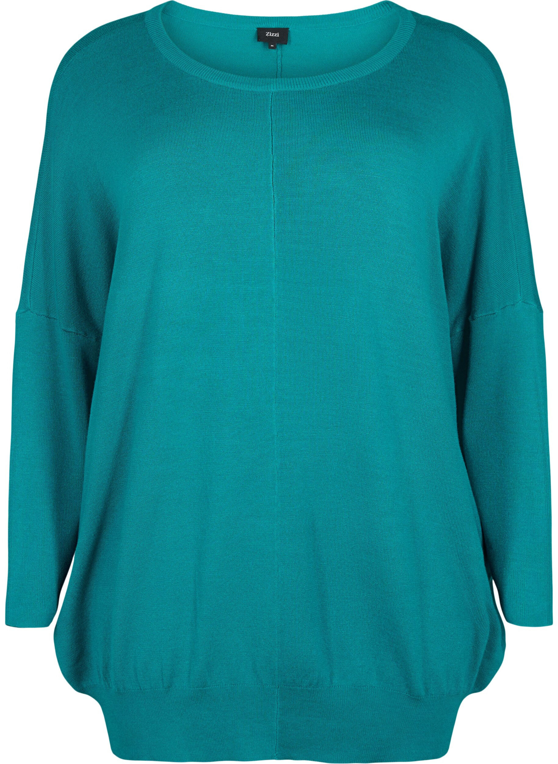 Zizzi Neuletunika viskoosisekoitteesta, Deep Lake, Packshot image number 0
