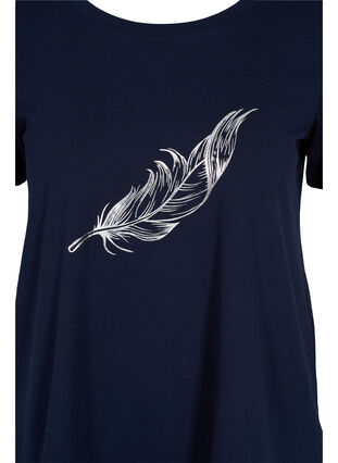 Lyhythihainen puuvillainen t-paita painatuksella, Night Sky w. silver , Packshot image number 2