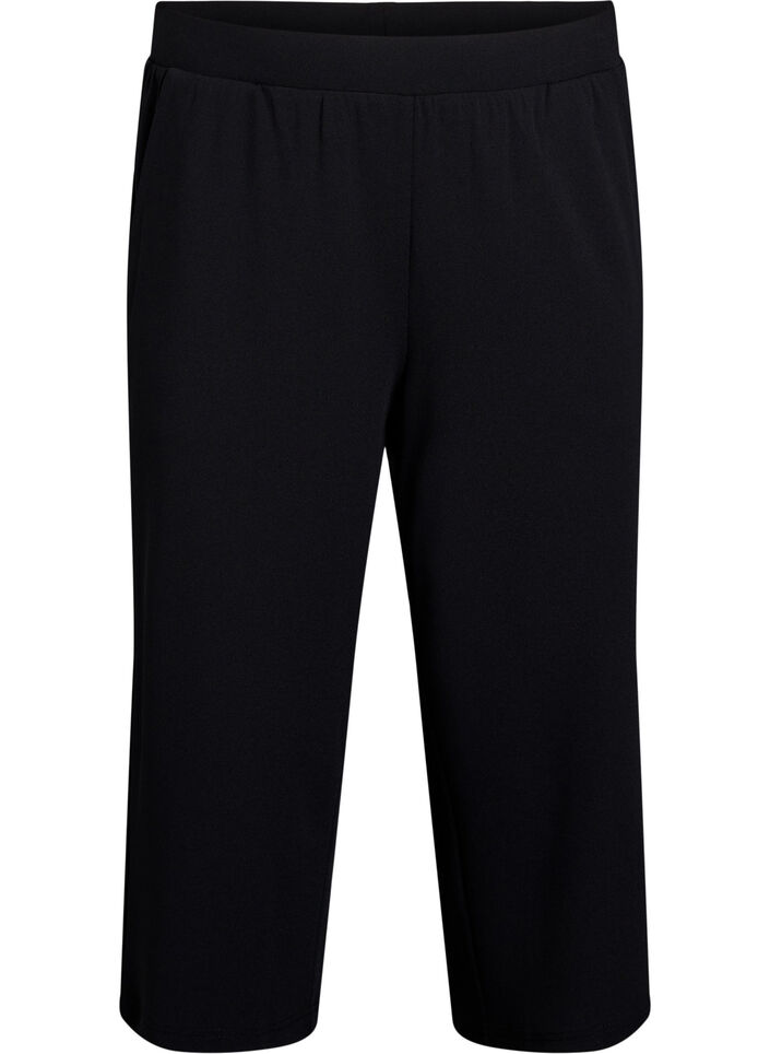 Korkeavy&ouml;t&auml;r&ouml;iset polvihousut rennolla istuvuudella, Musta, Packshot image number 0