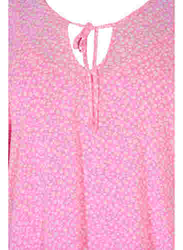 Lyhythihainen pusero kuosilla ja nyörillä, Pink Ditzy Flower, Packshot image number 2