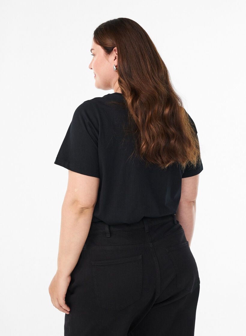 Joulupaita luomupuuvillasta, Musta, Model image number 2