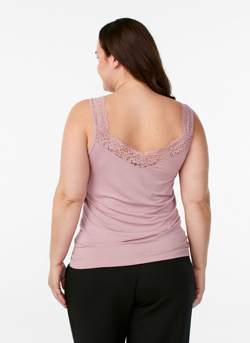 Viskoositoppi pitsisomisteilla, Vaaleanpunainen, Model image number 2