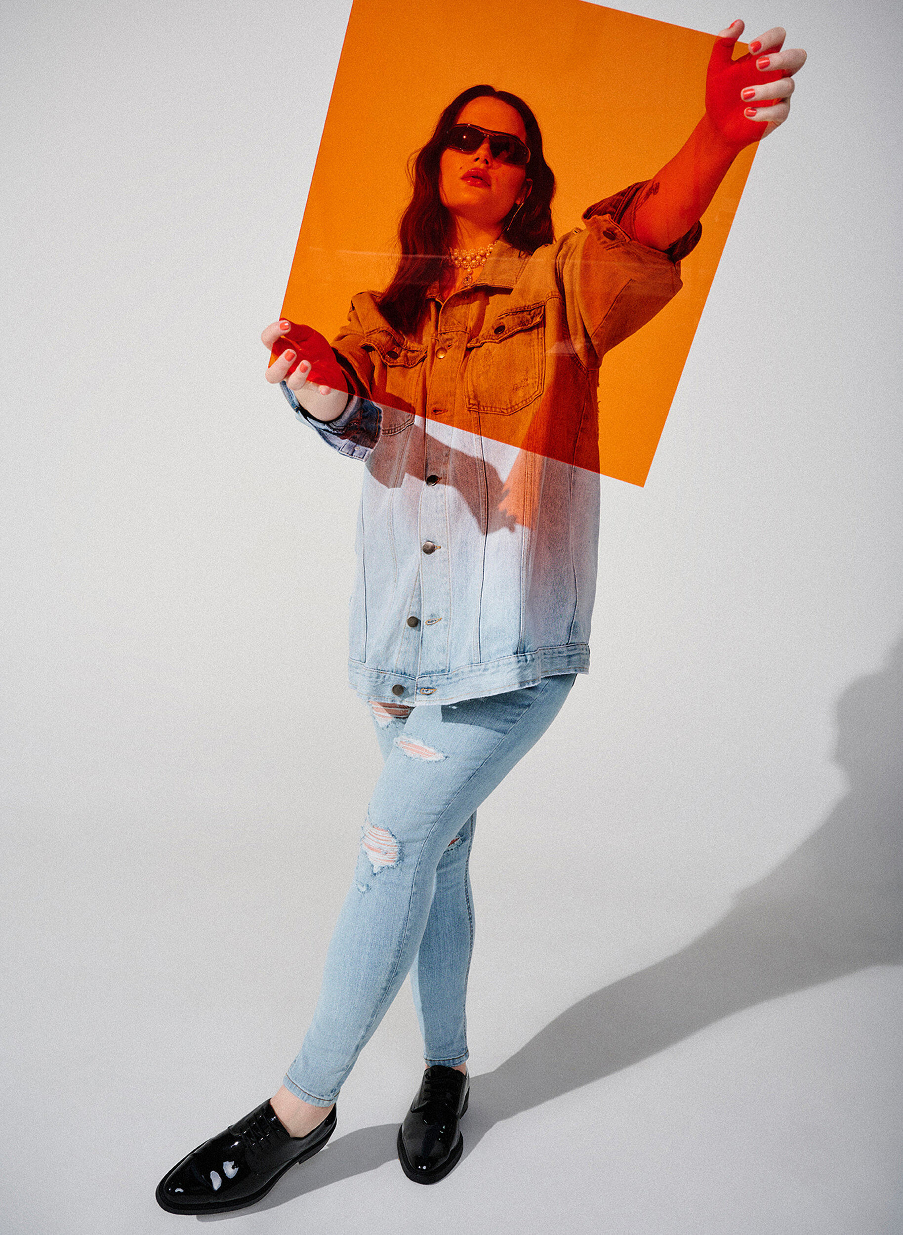 Zizzi Kulutetut slim fit -farkut, Light Blue, Image image number 0