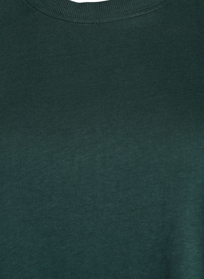 Puuvillainen perus-T-paita, jossa on py&ouml;re&auml; kaula-aukko, Vihre&auml;, Packshot image number 2