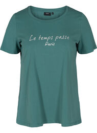 Lyhythihainen puuvillainen t-paita painatuksella, Sea Pine W. Silver