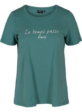 Lyhythihainen puuvillainen t-paita painatuksella, Sea Pine W. Silver, Packshot image number 0