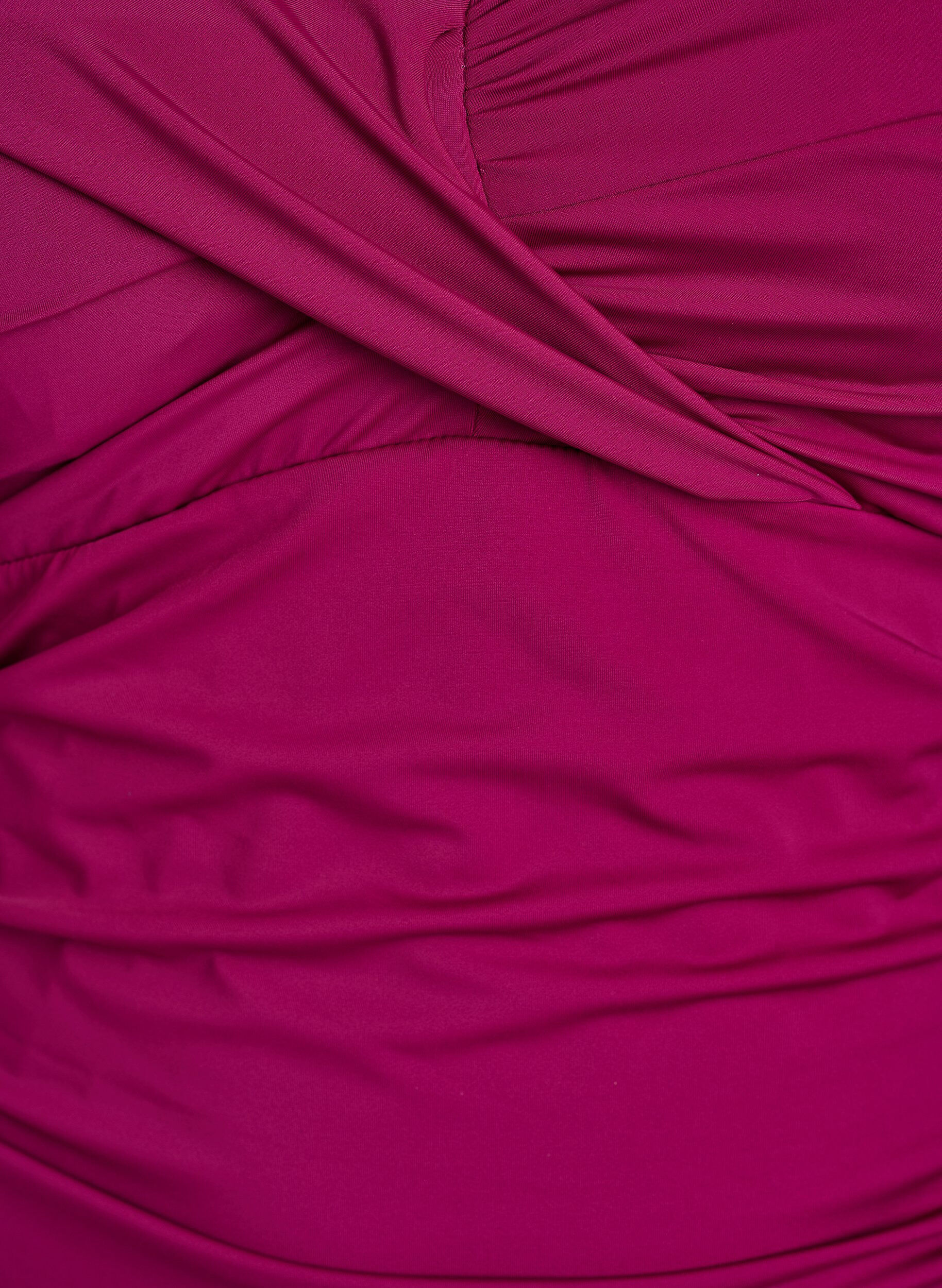 ZizziKaariollinen uimapuku rypytysdetaljilla, Violetti, Packshot image number 2