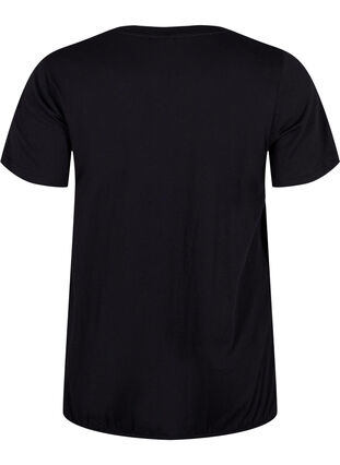 Lyhythihainen puuvillainen t-paita joustoreunuksella , Black W. Now, Packshot image number 1
