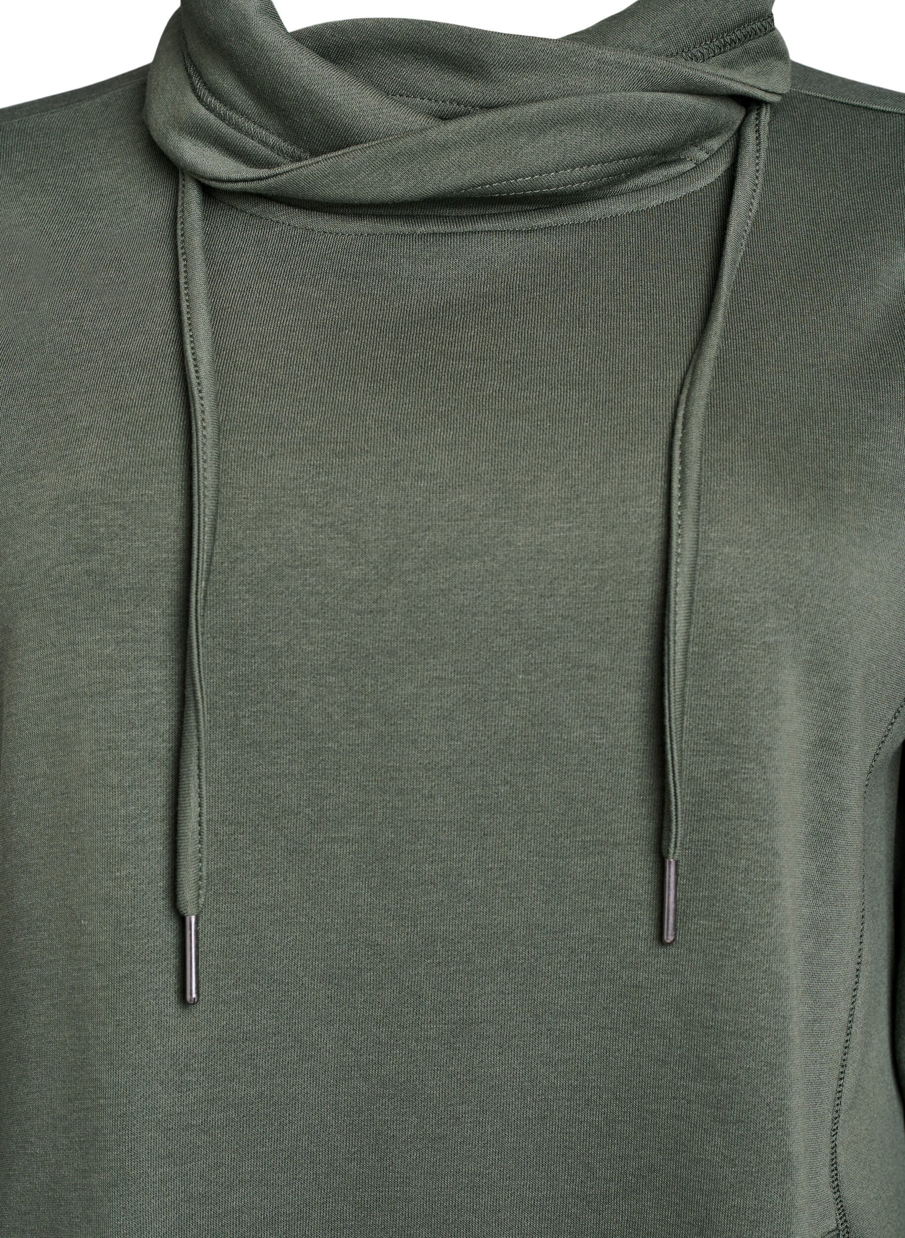 Zizzi FLASH - Lyhyt swetarimekko korkealla kauluksella ja taskuilla, Vihre&auml;, Packshot image number 2