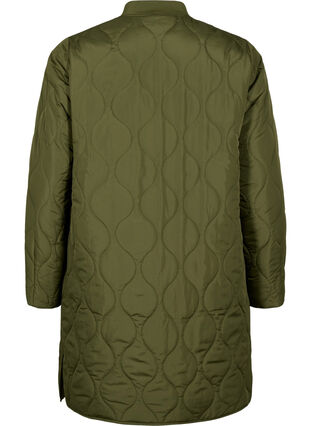 Pitkä topattu takki taskuilla ja vetoketjuilla, Winter Moss, Packshot image number 1