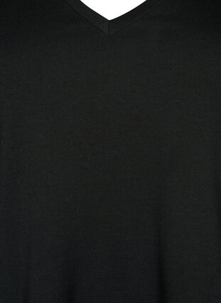 Lyhythihainen t-paita v-pääntiellä, Black, Packshot image number 2