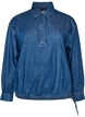 Denimpaita pallomaisella istuvuudella, Sininen, Packshot image number 0