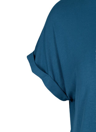T-paita viskoosiseoksesta pyöreällä pääntiellä, Majolica Blue, Packshot image number 2