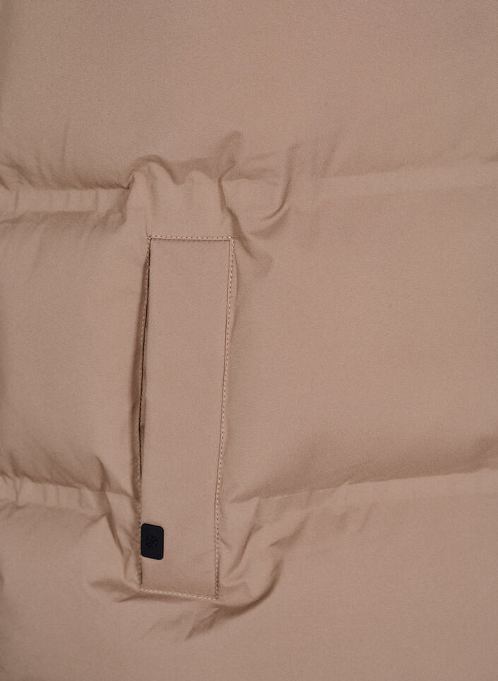 Lyhyt toppaliivi korkealla kauluksella, Ruskea, Packshot image number 3