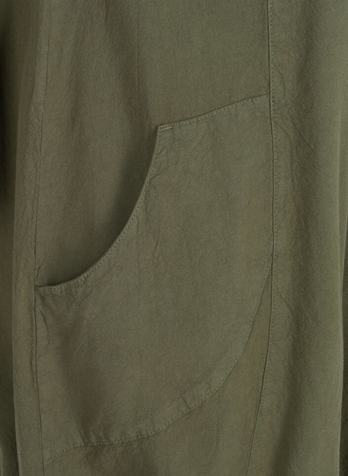 Lyhythihainen puuvillamekko, Vihre&auml;, Packshot image number 2