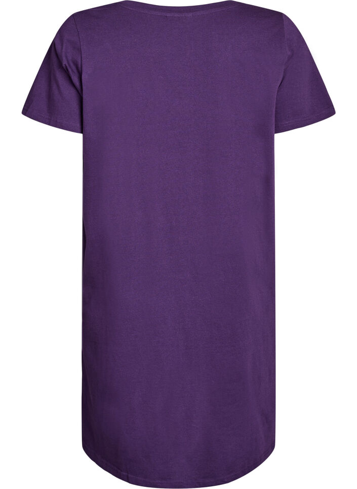 Luomupuuvillasta valmistettu v-aukkoinen y&ouml;paita, Violetti, Packshot image number 1