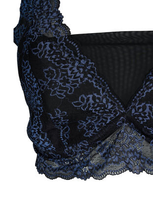 Rintaliivit pitsillä ja mesh-kankaalla , Black w. blue lace, Packshot image number 2
