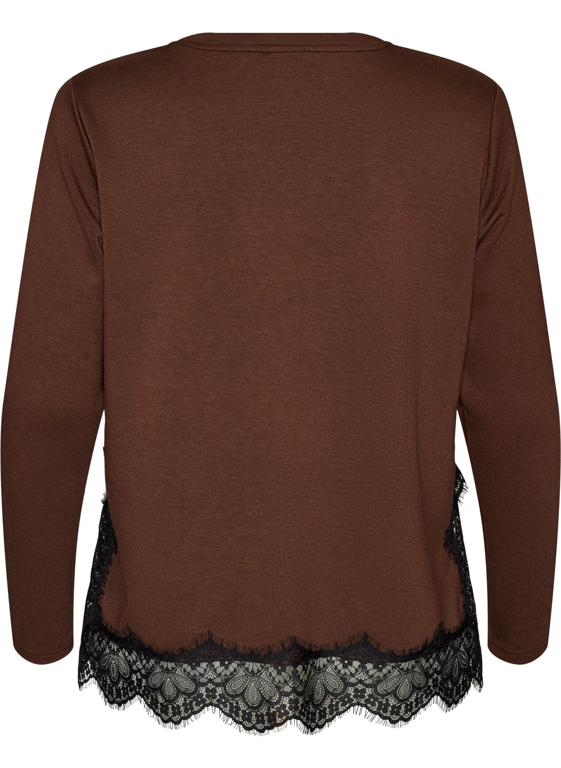 ZizziJersey-pusero pitsisomisteilla, Ruskea, Packshot image number 1