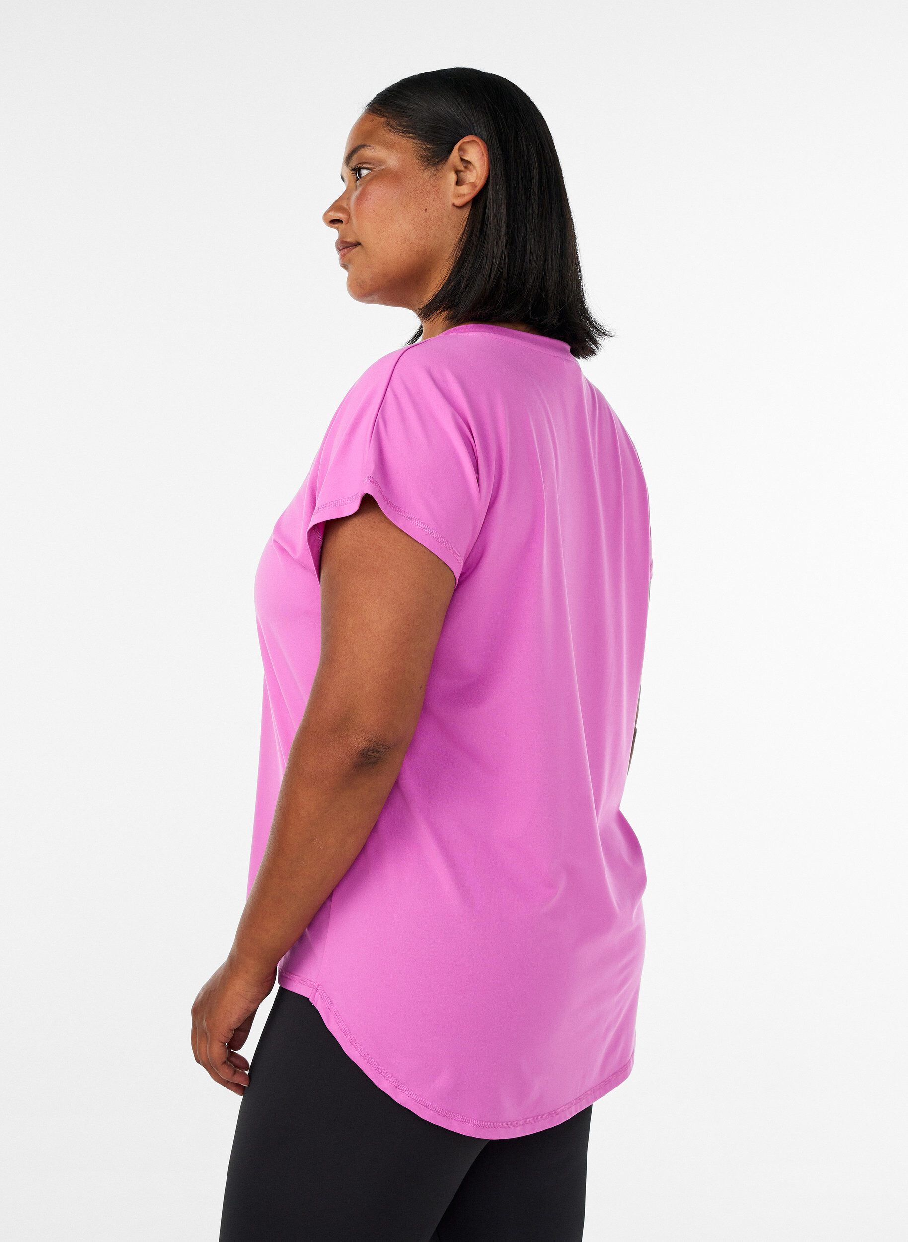ZizziLyhythihainen t-paita treeniin v-aukolla, Violetti, Model image number 2