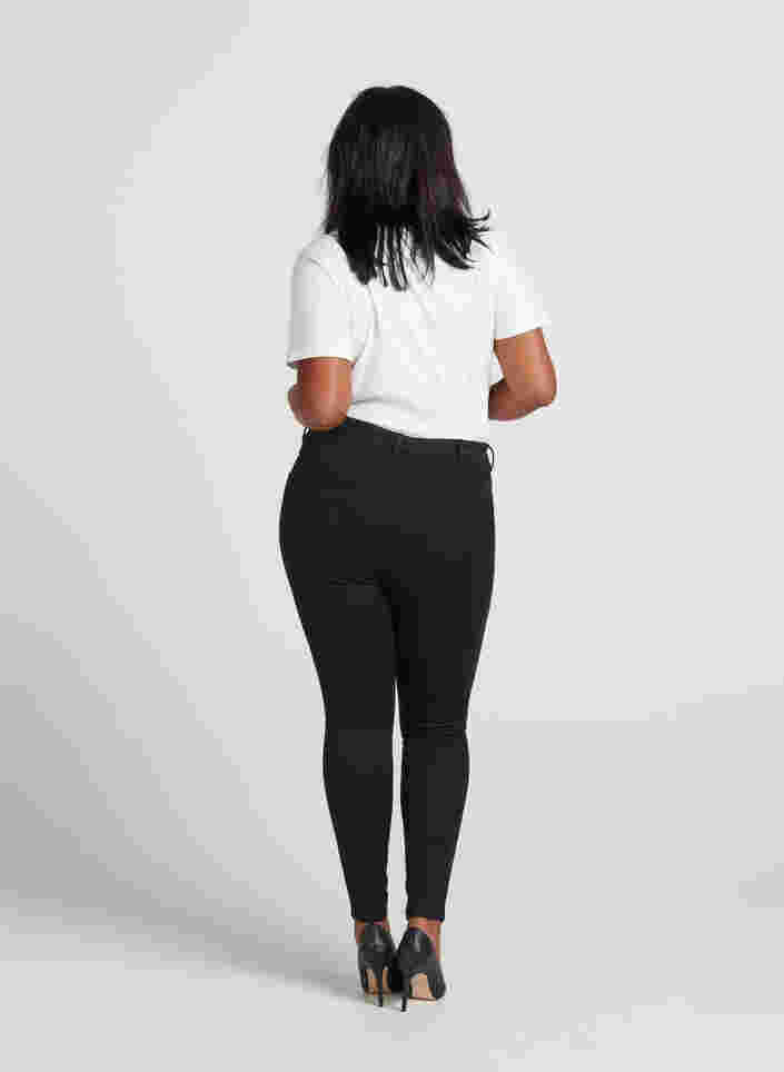 Korkeavyötäröiset super slim Amy farkut, Black, Model image number 1