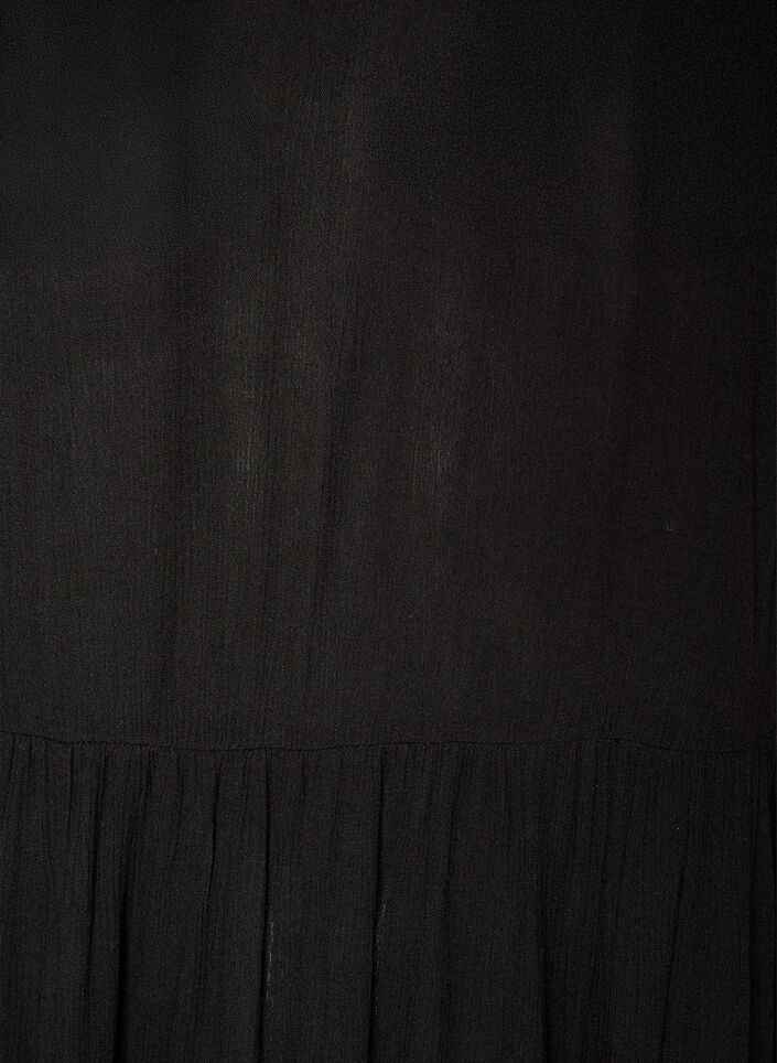 Midimekko viskoosista r&ouml;yhel&ouml;hihoilla, Musta, Packshot image number 2