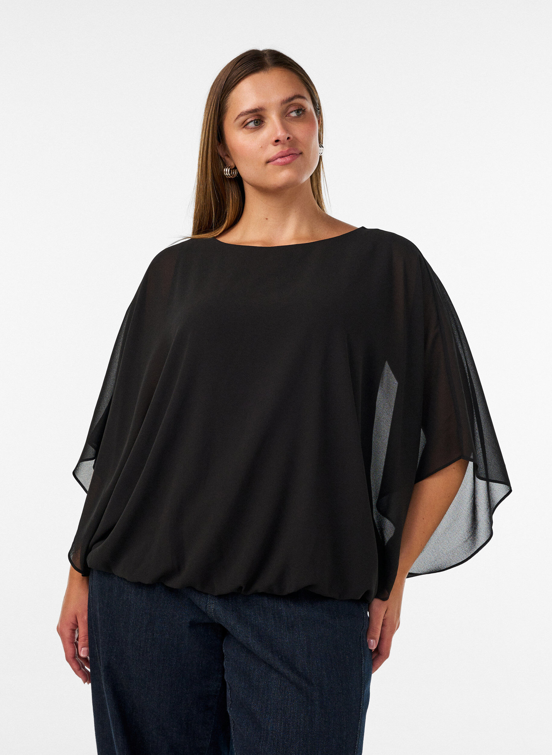 ZizziSifonkipusero pallomaisella efektill&auml;, Musta, Model image number 0
