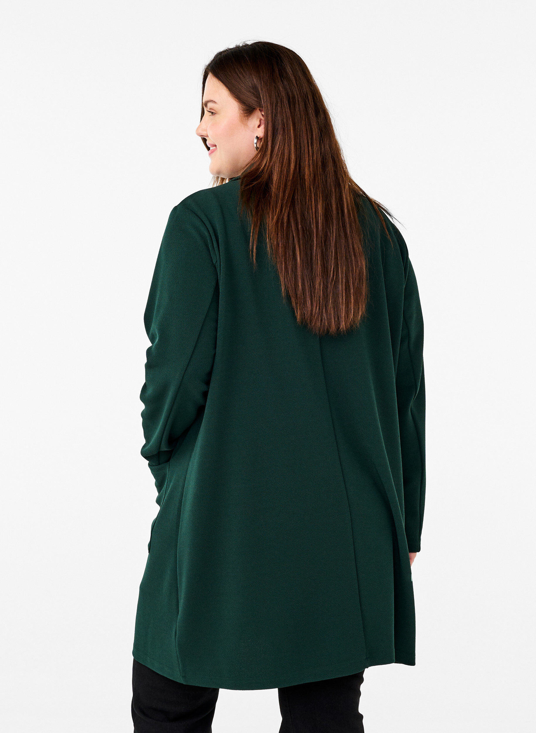 ZizziPitk&auml; takki taskuilla, Vihre&auml;, Model image number 2