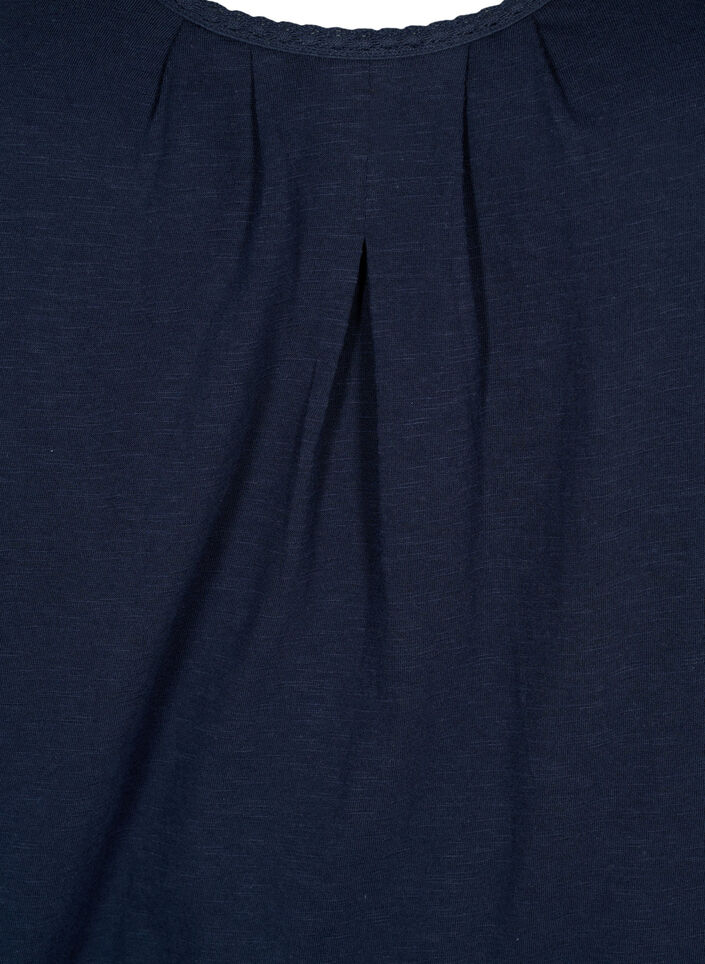 Puuvillatoppi pitsikantilla, Navy Blazer, Packshot image number 2