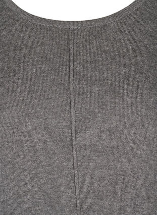 Yksivärinen neulepusero pyöreällä pääntiellä, Dark Grey Melange, Packshot image number 2