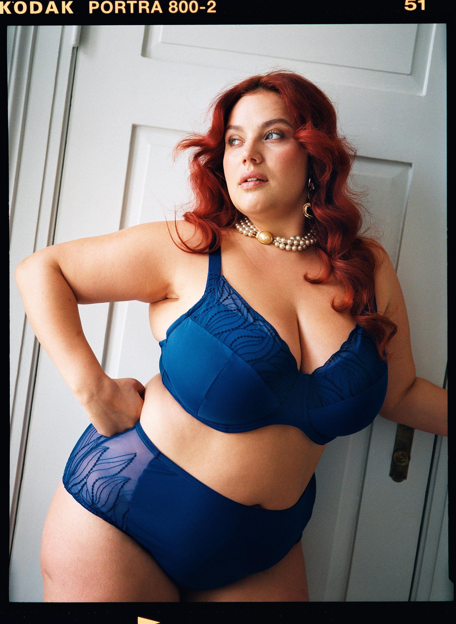 Zizzi Mikrokuituiset hipster-alushousut, joissa pitsi&auml; sivuilla, Sininen, Image image number 0