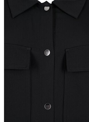 Pitkä paitatakki napituksella, Black, Packshot image number 2