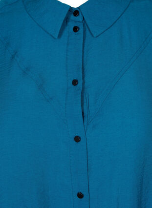 Pitkä yksivärinen paita viskoosisekoitteesta, Moroccan Blue, Packshot image number 2