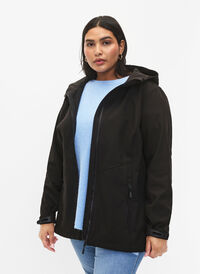 Lyhyt softshell-takki, jossa on taskut, Black, Model