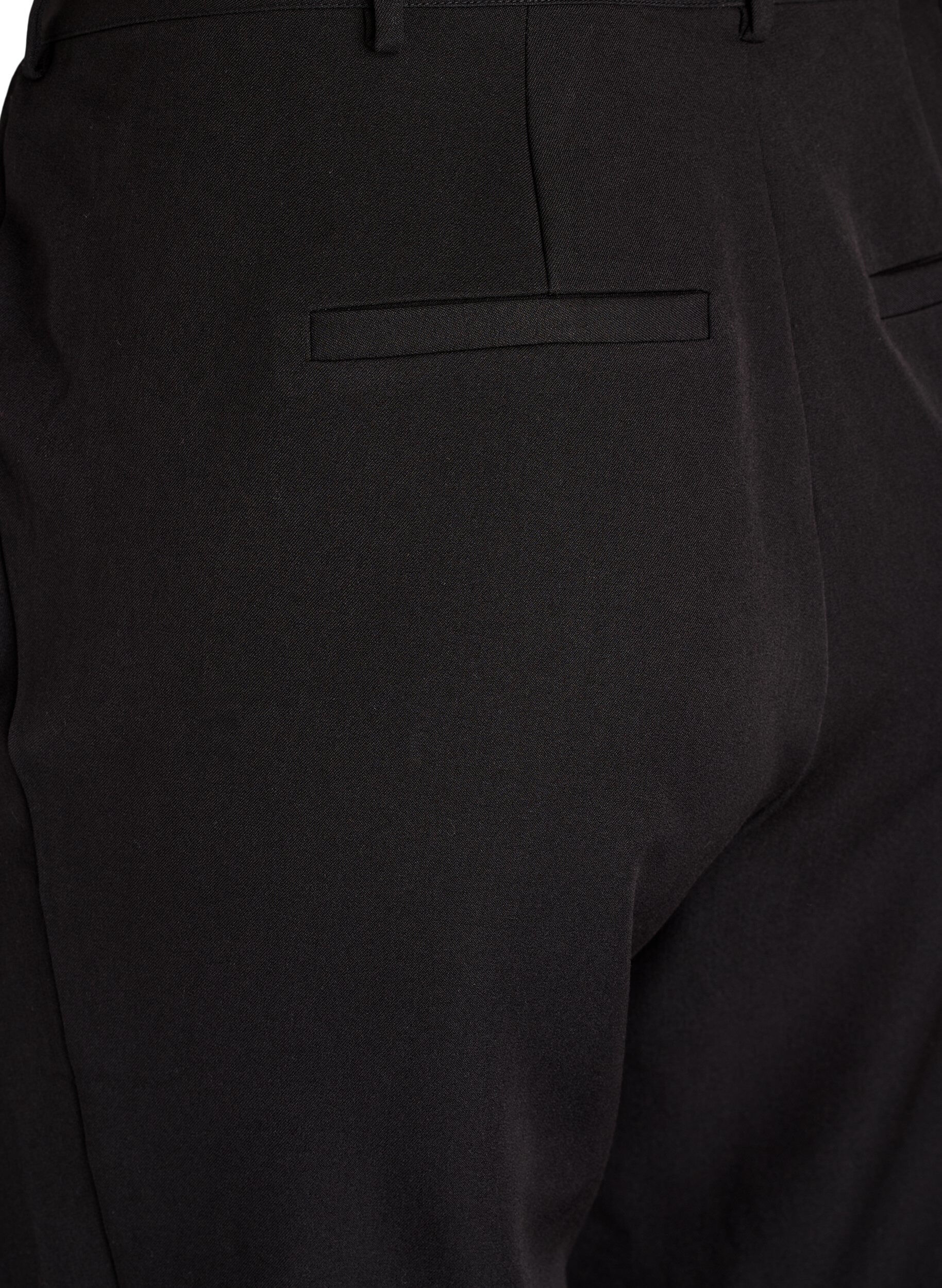 Zizzi Korkeavy&ouml;t&auml;r&ouml;iset puvunahousut suorilla lahkeilla, Musta, Packshot image number 3