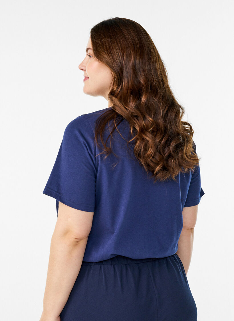 T-paita printill&auml;, Sininen, Model image number 2