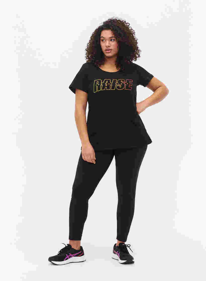 T-paita printillä treeniin , Black w. Raise, Model image number 2