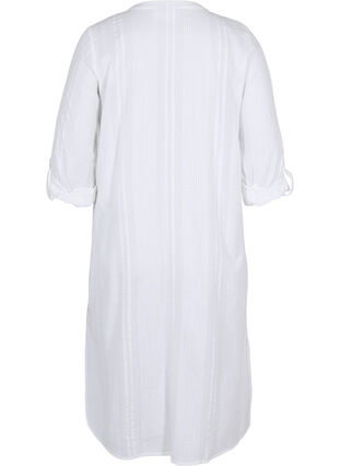 Puuvillainen paitamekko 3/4-hihoilla, Bright White, Packshot image number 1