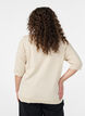 Hienoneulepusero lyhyill&auml; hihoilla, Beige, Model image number 2