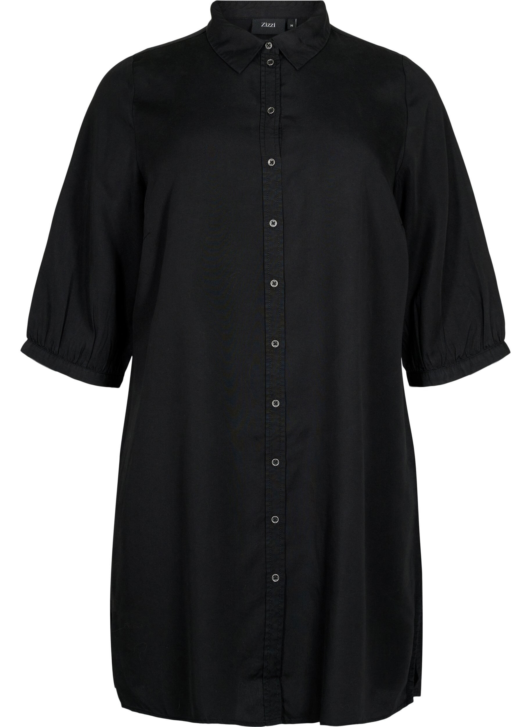 Zizzi Pitk&auml; paita 3/4-hihoilla lyocell-materiaalia (TENCEL&trade;), Black, Packshot image number 0
