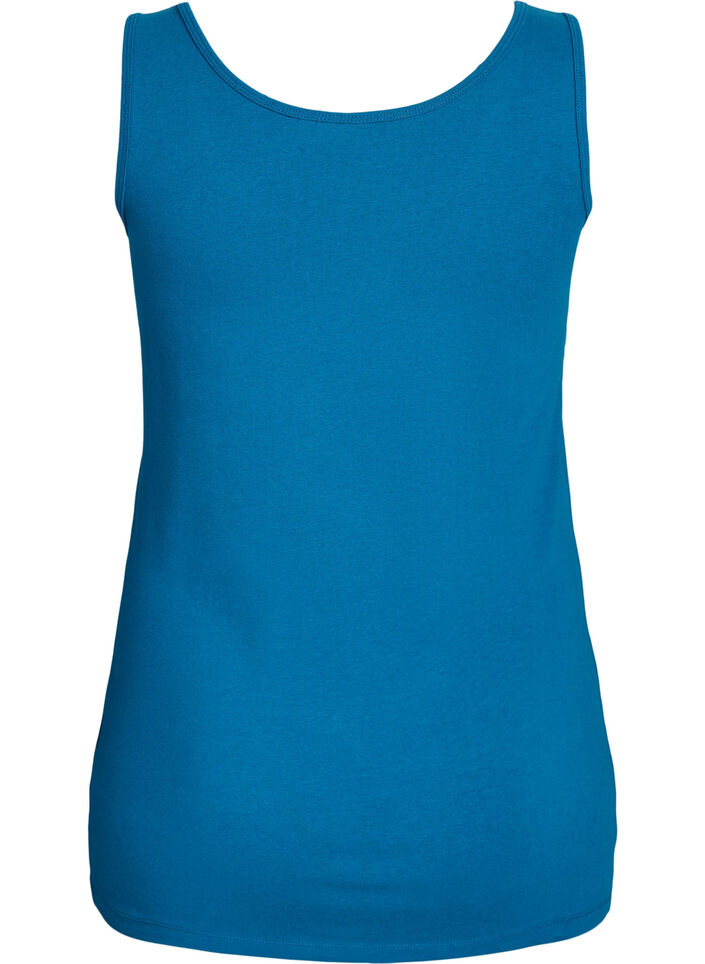 Yksiv&auml;rinen perus paita puuvillasta, Sininen, Packshot image number 1