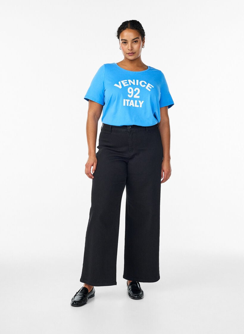 T-paita printill&auml;, Sininen, Model image number 1