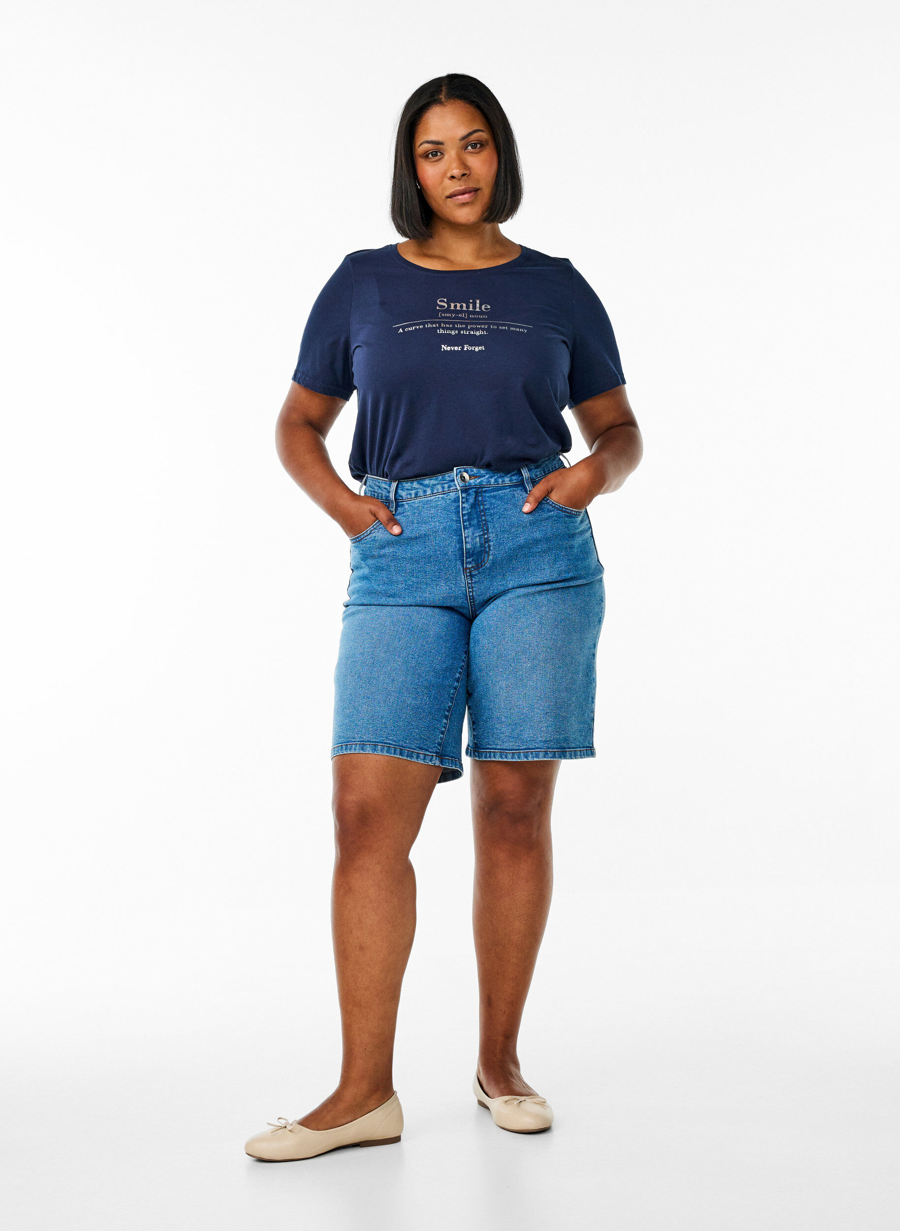 Zizzi FLASH - T-paita motiivilla, Sininen, Model image number 1