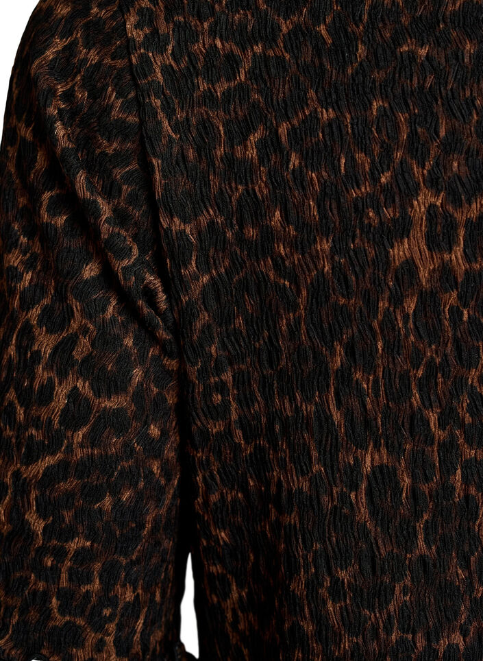 Strukturoitu midimekko lyhyill&auml; hihoilla, Ruskea, Packshot image number 3