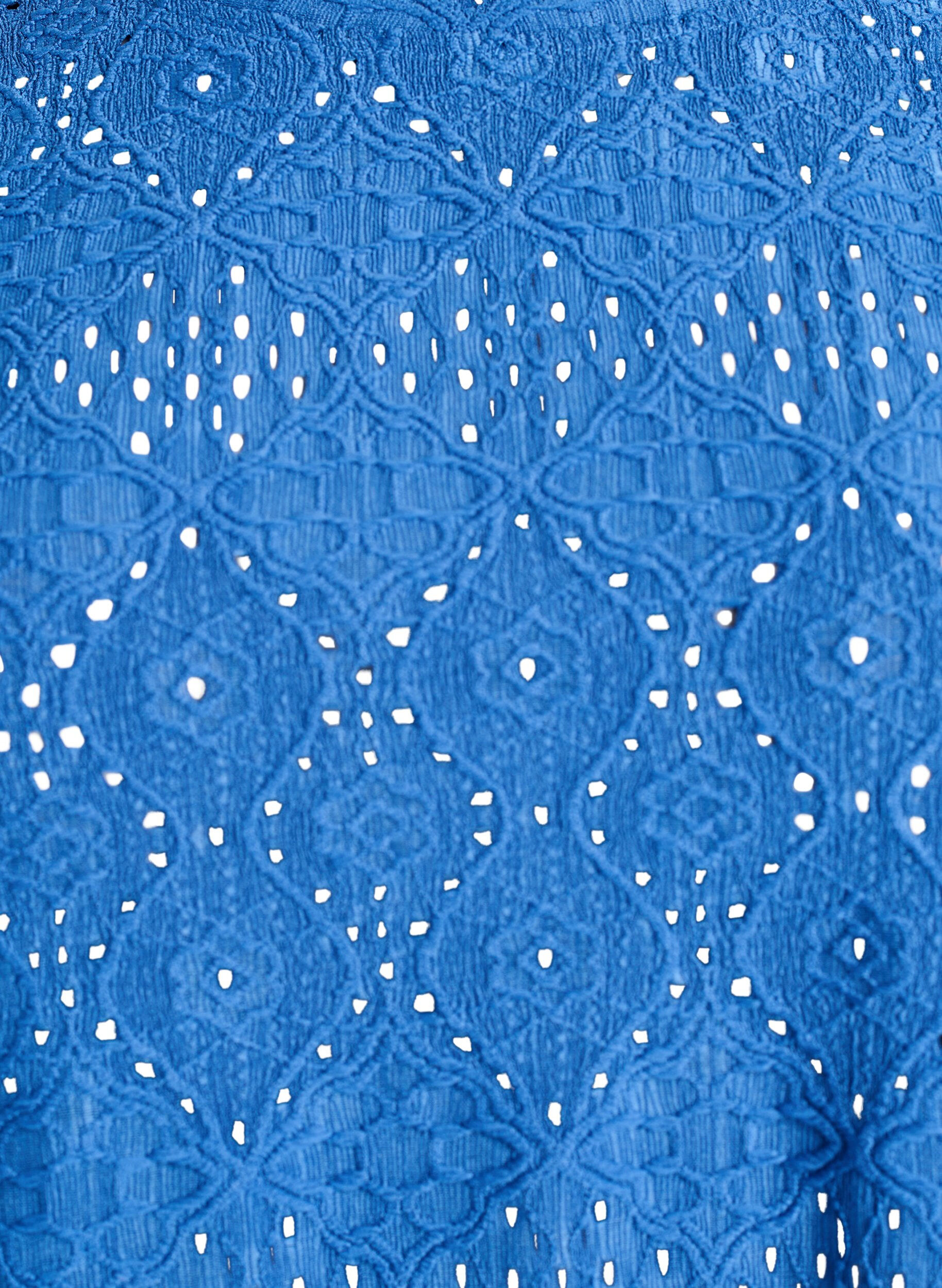 Zizzi Pitk&auml;hihaiset pusero silmukkakirjonnalla, Sininen, Packshot image number 2