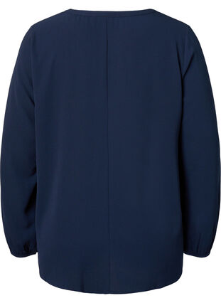 Yksivärinen pusero v-aukolla, Navy Blazer, Packshot image number 1