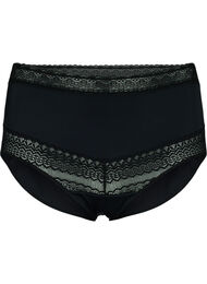 Korkeavyötäröiset alushousut pitsiyksityiskohdilla, Black