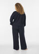 Rennot jersey-housut korkealla vy&ouml;t&auml;r&ouml;ll&auml; ja taskuilla, Musta, Model image number 1