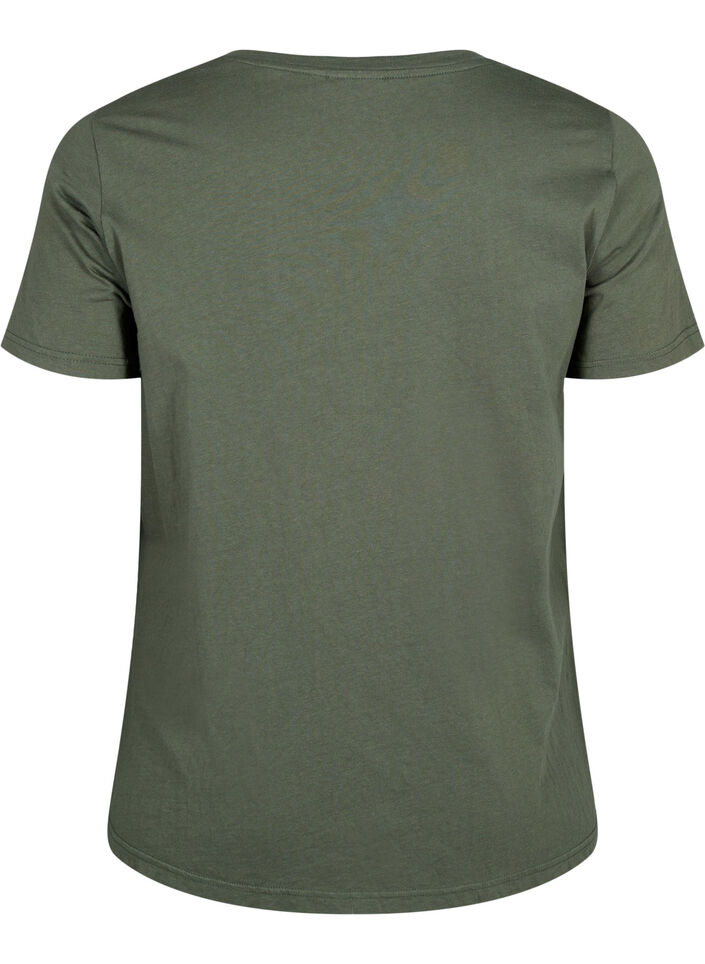 Strasseilla koristeltu puuvillainen t-paita, Thyme w. Rhinestones, Packshot image number 1