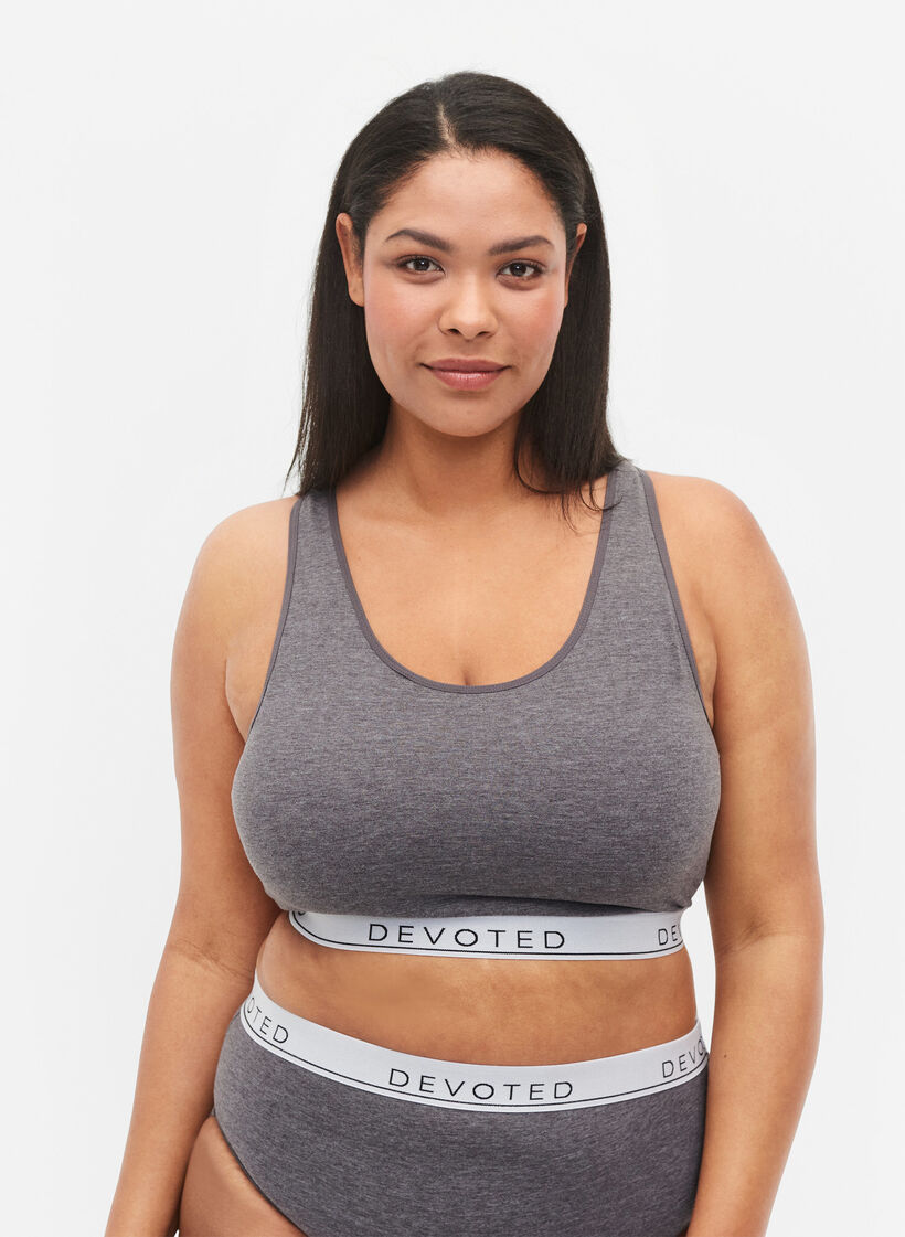 Meleeratut rintaliivit pyöreällä pääntiellä , Medium Grey Melange, Model image number 0